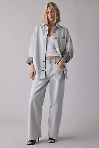 Glamorous Grey Wash Oversized Denim Shirt