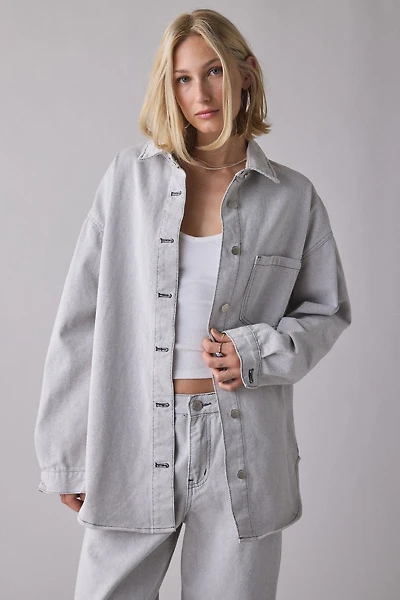 Glamorous Grey Wash Oversized Denim Shirt