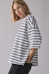 Glamorous Striped Oversized Boyfriend Tee