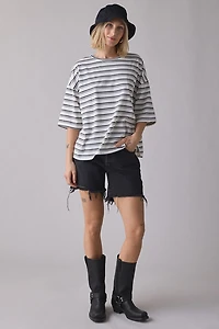 Glamorous Striped Oversized Boyfriend Tee