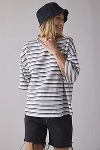 Glamorous Striped Oversized Boyfriend Tee