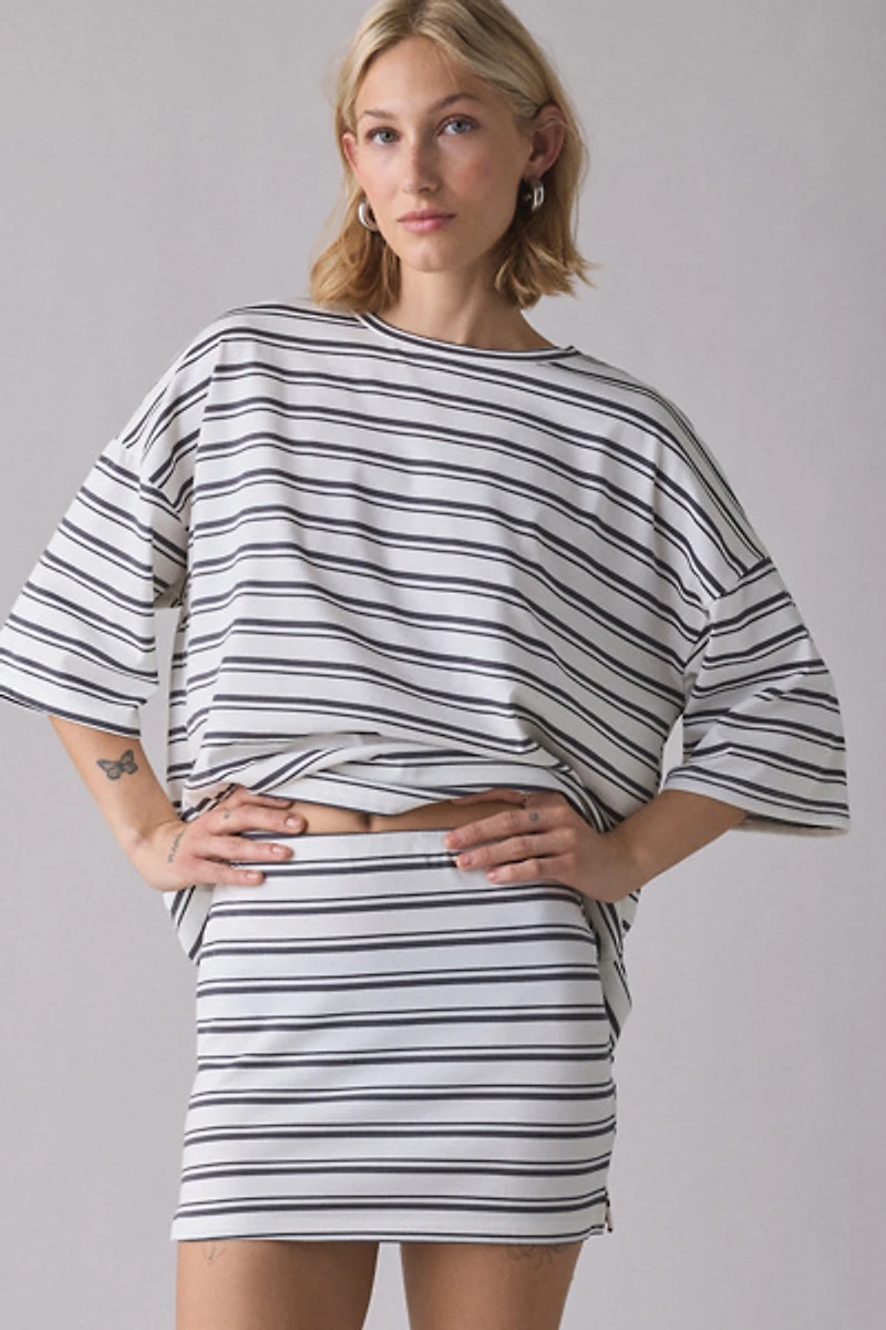 Glamorous Striped Mid-Rise Mini Skirt