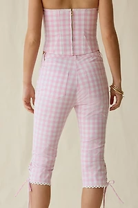 LoveShackFancy Elarose Gingham Capri Pants