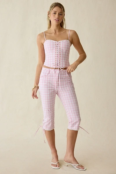 LoveShackFancy Elarose Gingham Capri Pants