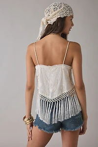 LoveShackFancy Annemarie Fringed Tank Top
