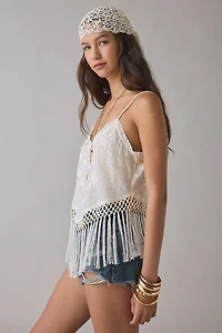 LoveShackFancy Annemarie Fringed Tank Top
