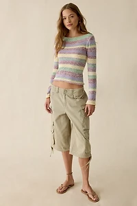UO Marina Striped Slub Knit Boatneck Sweater