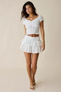 Glamorous Eyelet Lace Milkmaid Crop Top