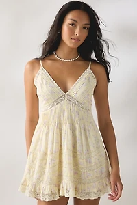LoveShackFancy Alonna Lace Trim Cotton Mini Dress