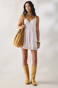 LoveShackFancy Azar Eyelet Lace Mini Dress