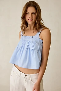 En Saison Lucy Lace Trim Trapeze Tank Top