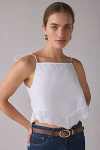 Glamorous Cutwork Tie-Strap Lace Trim Cami