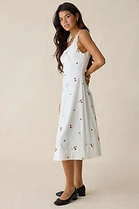 En Saison Strawberry Kiss Tie-Strap Midi Dress