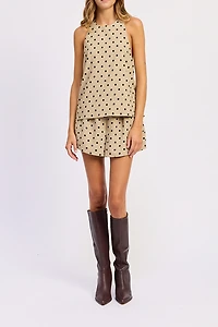 En Saison Hadley Polka Dot Halter Neck Tunic Top