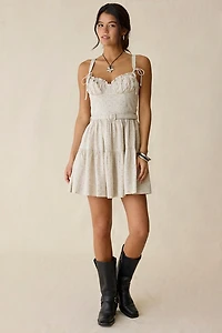 En Saison Blakely Tie-Strap Corset Mini Dress