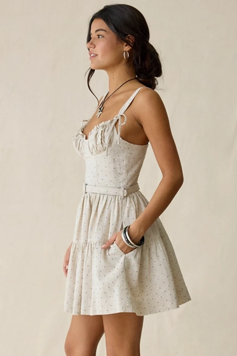 En Saison Blakely Tie-Strap Corset Mini Dress
