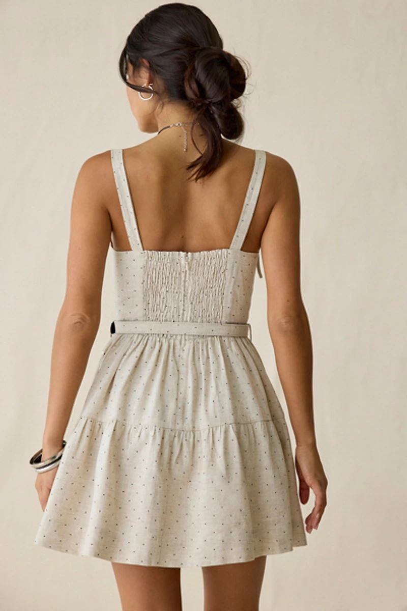 En Saison Blakely Tie-Strap Corset Mini Dress