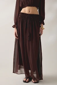 Glamorous Chiffon Smocked Waist Maxi Skirt