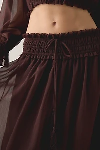Glamorous Chiffon Smocked Waist Maxi Skirt