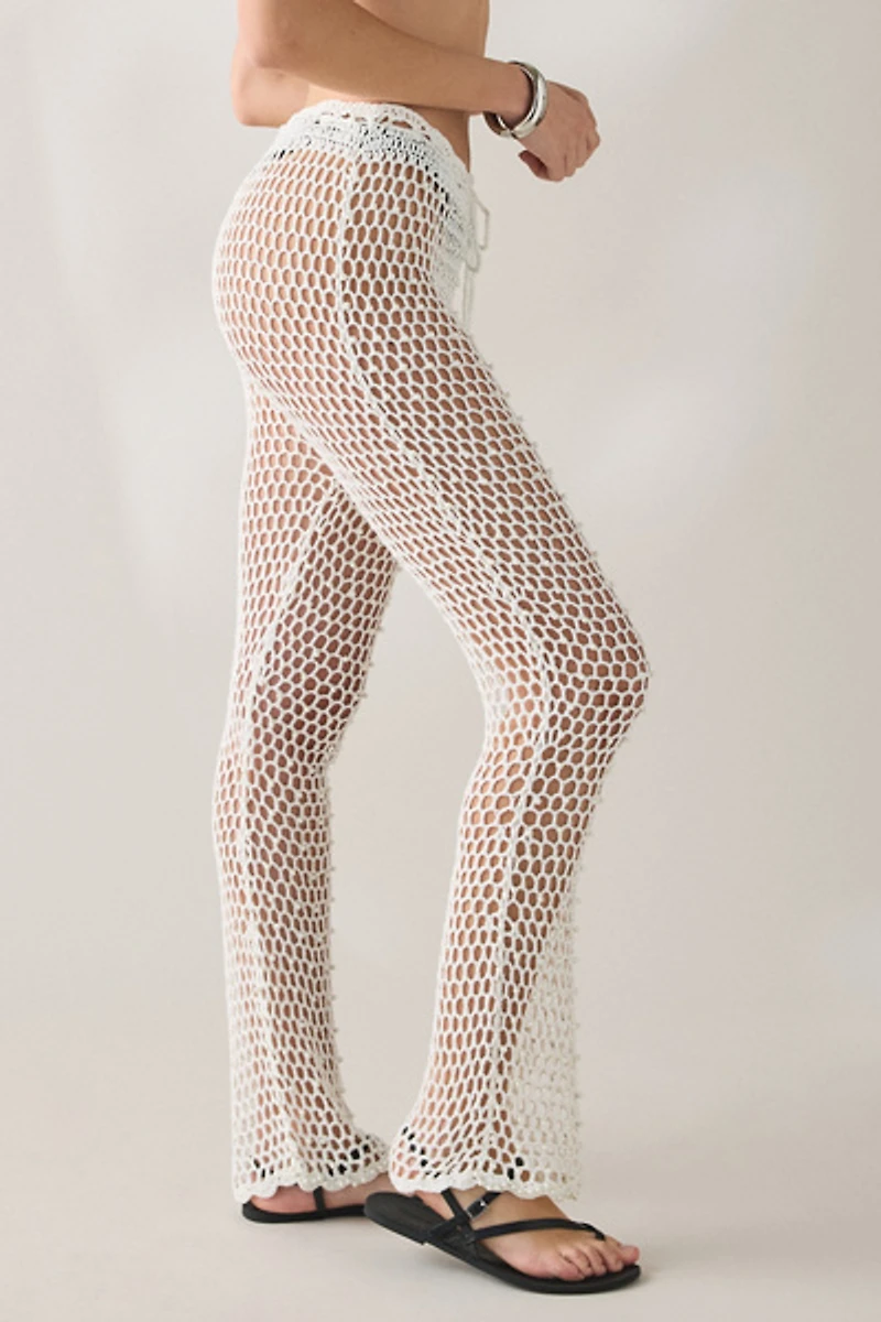 Glamorous Sheer Crochet Flare Pants