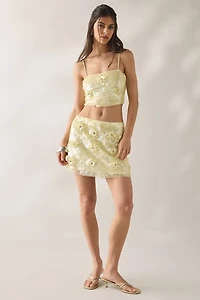 LoveShackFancy Marella Flower Sequin Crop Cami