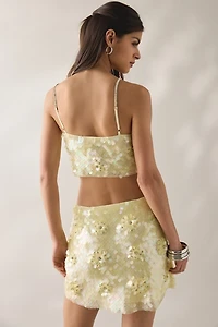 LoveShackFancy Marella Flower Sequin Crop Cami