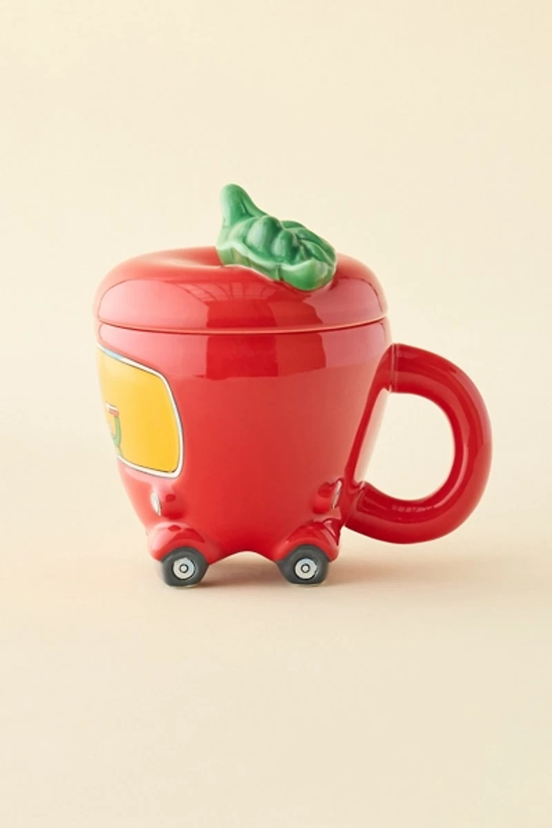 Richard Scarry Lowly Worm Applecar Lidded Ceramic Mug
