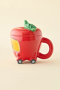 Richard Scarry Lowly Worm Applecar Lidded Ceramic Mug