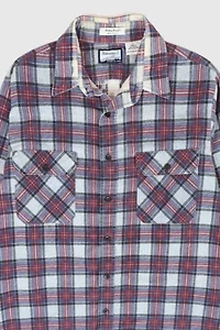 Vintage Plaid Flannel Button-Down Shirt