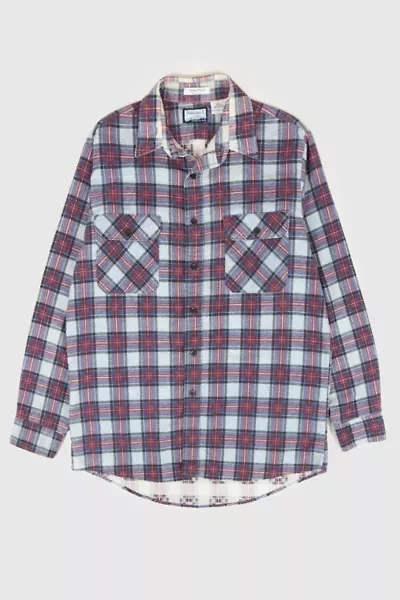 Vintage Plaid Flannel Button-Down Shirt