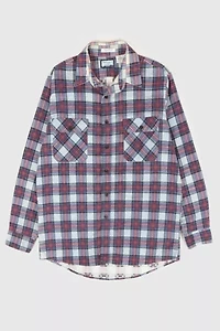 Vintage Plaid Flannel Button-Down Shirt
