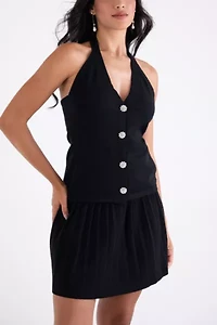Amy Lynn Clarissa V-Neck Halter Glow Knit Top