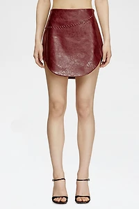 Diesel O-Hara Coated Faux Leather Mini Skirt