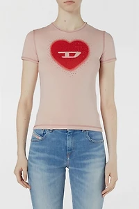 Diesel T-Uncuties-Long-S5 Embellished Graphic Baby Tee