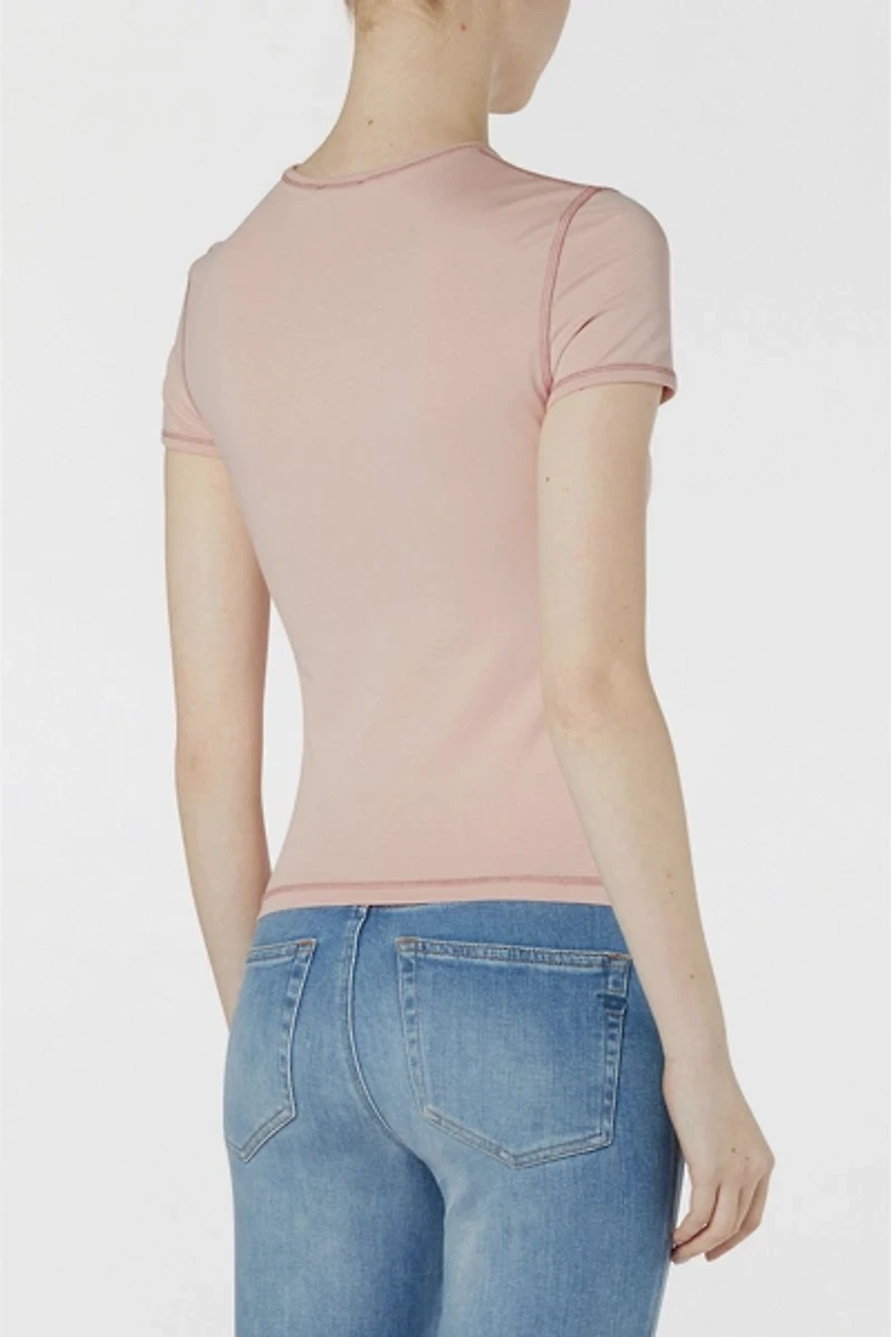 Diesel T-Uncuties-Long-S5 Embellished Graphic Baby Tee