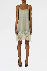 Diesel De-Odry-S Lace Trim Denim Mini Dress