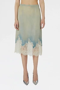 Diesel De-Mersy-S Lace Trim Denim Midi Skirt