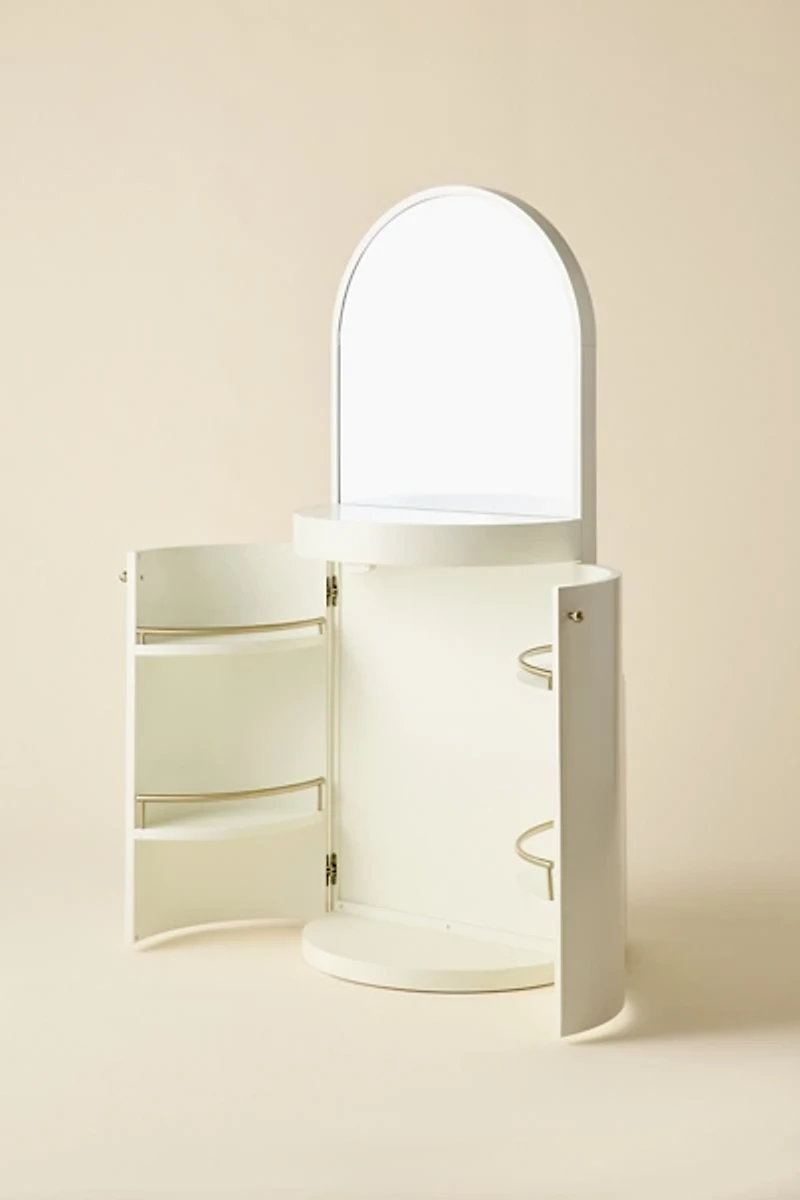 Maura Arch Mirror Storage Vanity
