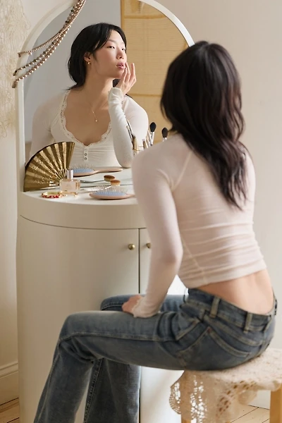Maura Arch Mirror Storage Vanity