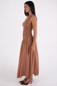 Amy Lynn Julia Smocked Polka Dot Maxi Dress