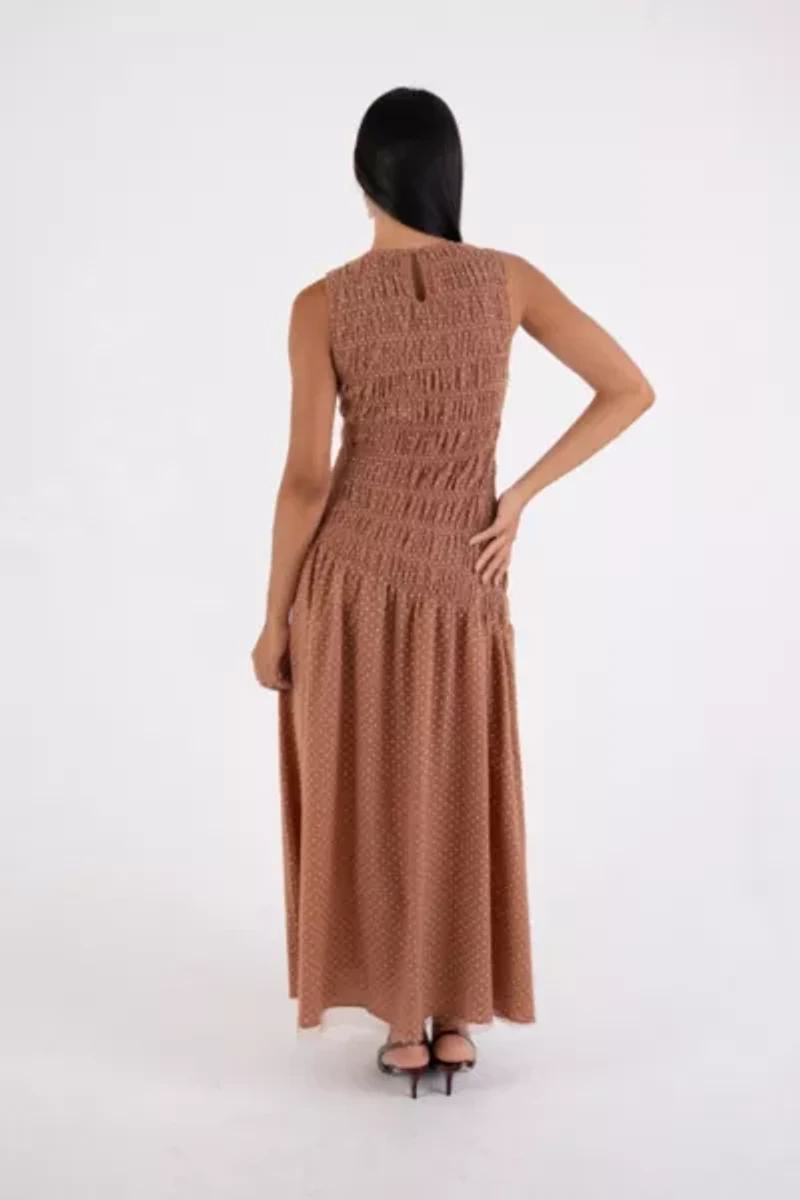 Amy Lynn Julia Smocked Polka Dot Maxi Dress