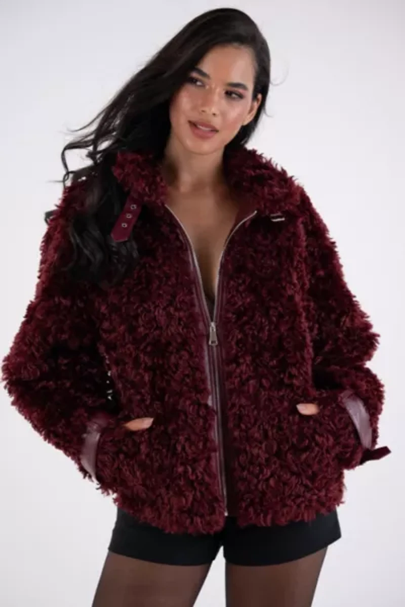 Amy Lynn Celeste Luxe Faux Fur Funnel Zip Coat