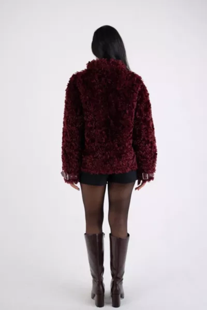 Amy Lynn Celeste Luxe Faux Fur Funnel Zip Coat