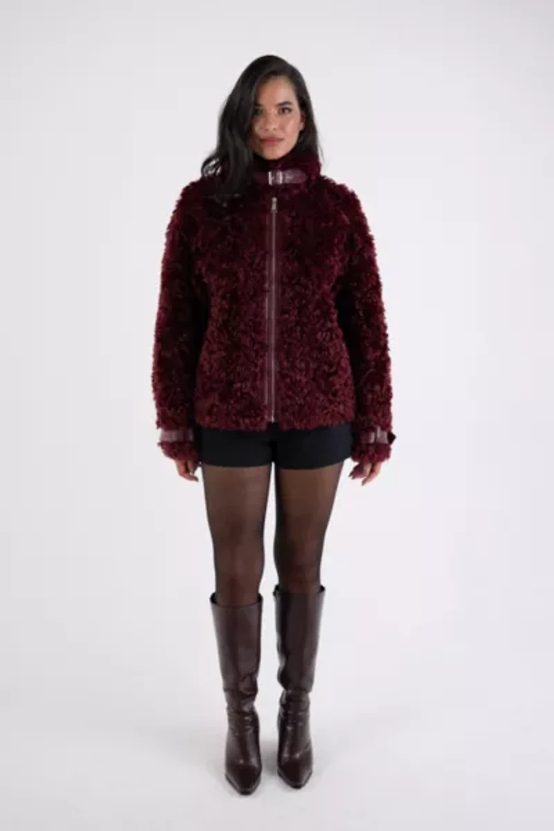 Amy Lynn Celeste Luxe Faux Fur Funnel Zip Coat