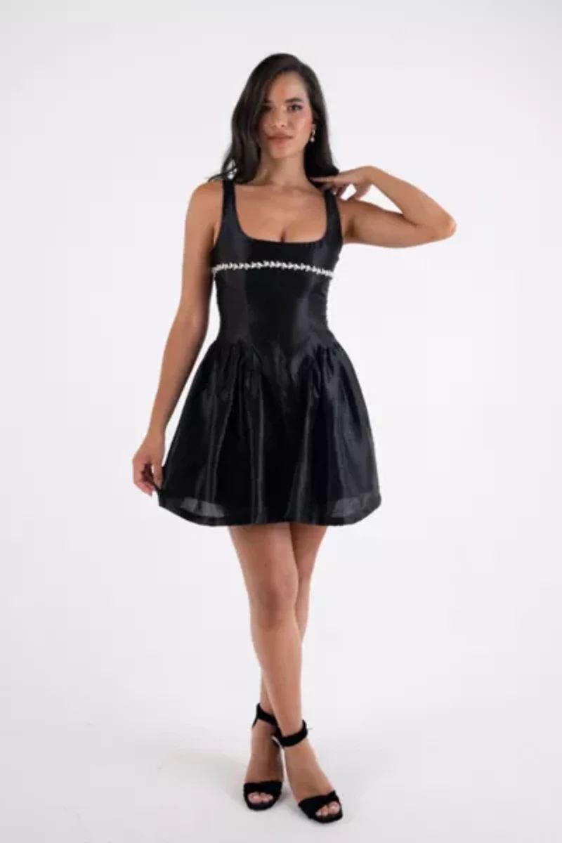 Amy Lynn Cheryl Luxe Embellished Skater Mini Dress