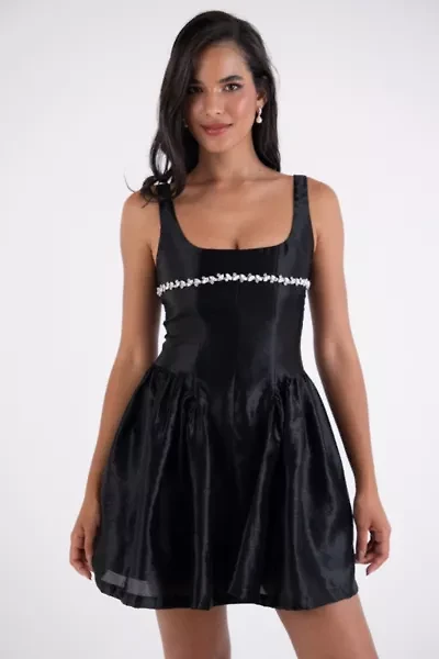 Amy Lynn Cheryl Luxe Embellished Skater Mini Dress