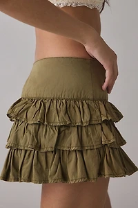 Kimchi Blue Painted Blooms Ruffle Mini Skirt