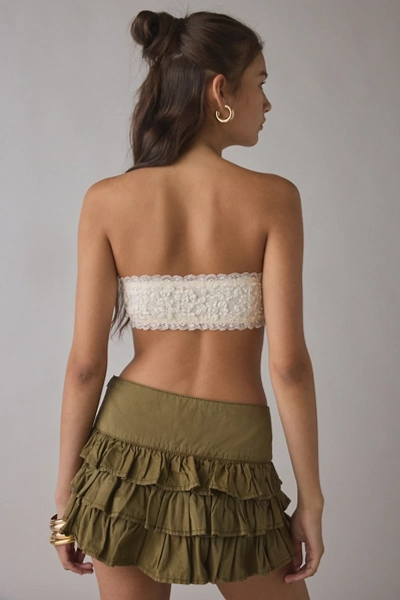 Kimchi Blue Painted Blooms Ruffle Mini Skirt