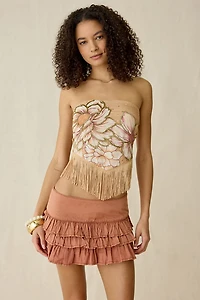 Kimchi Blue Painted Blooms Ruffle Mini Skirt