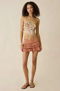 Kimchi Blue Painted Blooms Ruffle Mini Skirt